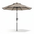 Patio umbrella with adjustable height and durable fabric in taupe color