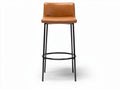 Wooden bar stool with fabric seat in gray 40 x 40 x 100cm
